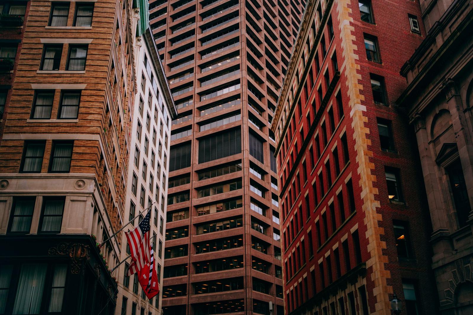 A View of Tall Buildings in a City